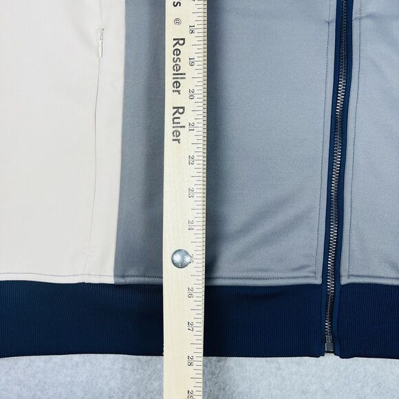 GSTQ Knit Track Jacket Mens XL Blue Gray Colorblock Full Zip Athletic Portugal - Picture 10 of 15